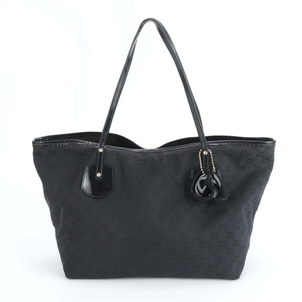 Gucci GG Canvas Jolie 211975 Leather Tote Bag Shoulder Black Women's